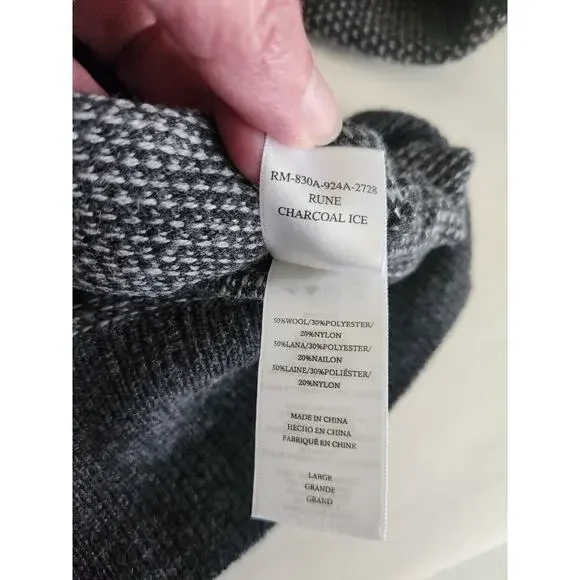 Rails Rune Crew neck sweater Mens L Charcoal Ice wool blend Careerwear classic - Picture 7 of 9